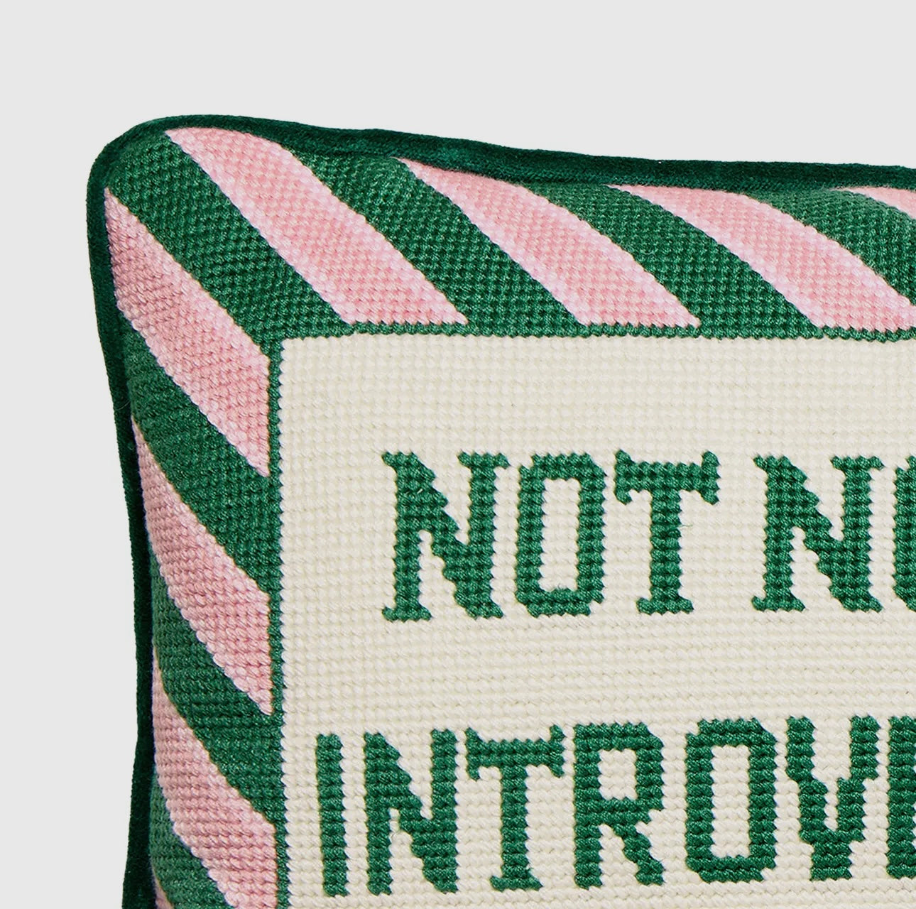 Not Now I'm Introverting Needlepoint Pillow
