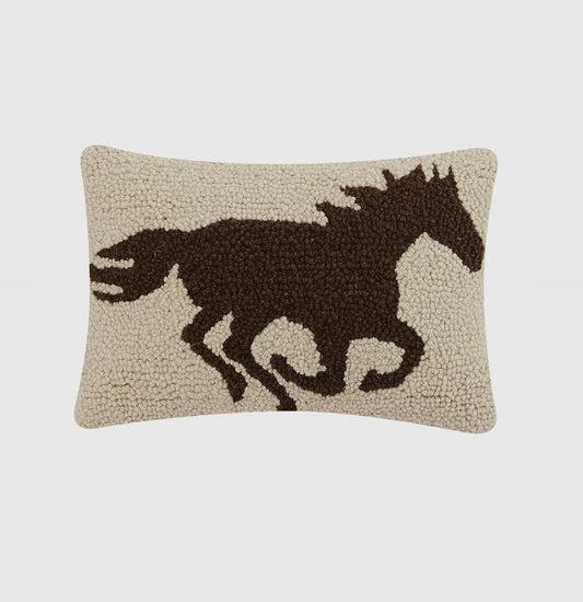 Galloping Horse Needlepoint Pillow