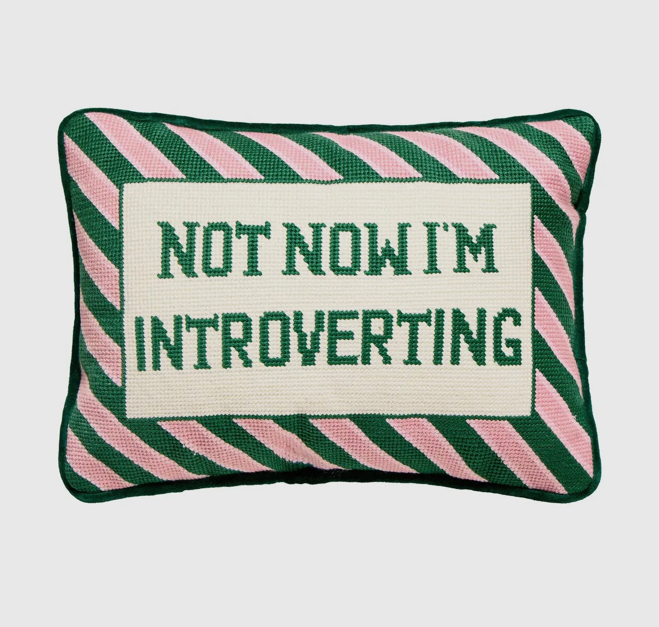 Not Now I'm Introverting Needlepoint Pillow